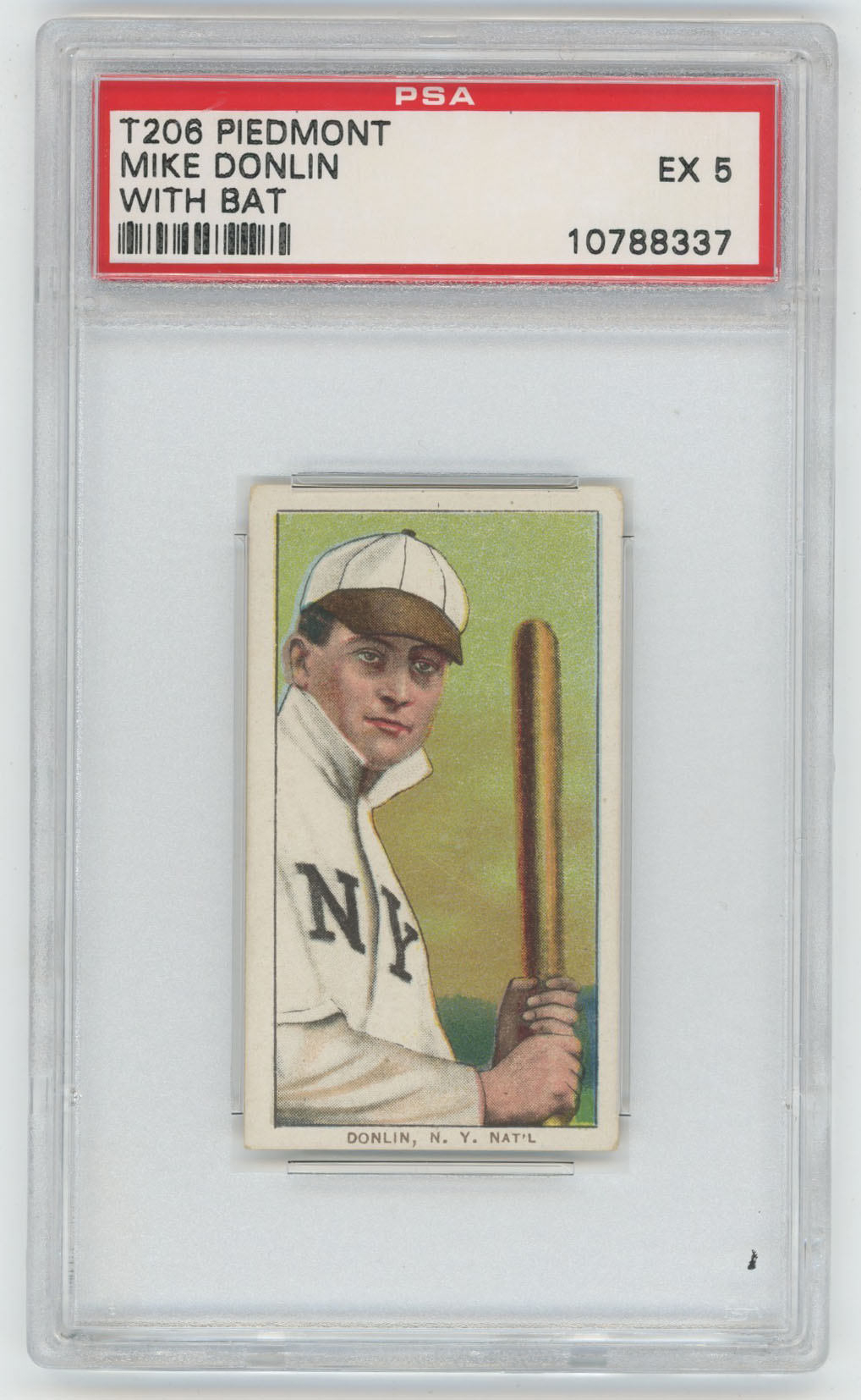 1909 T206 129 Donlin (with bat) PSA 5