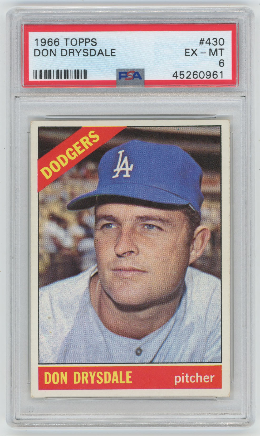 1966 Topps 430 Drysdale PSA 6
