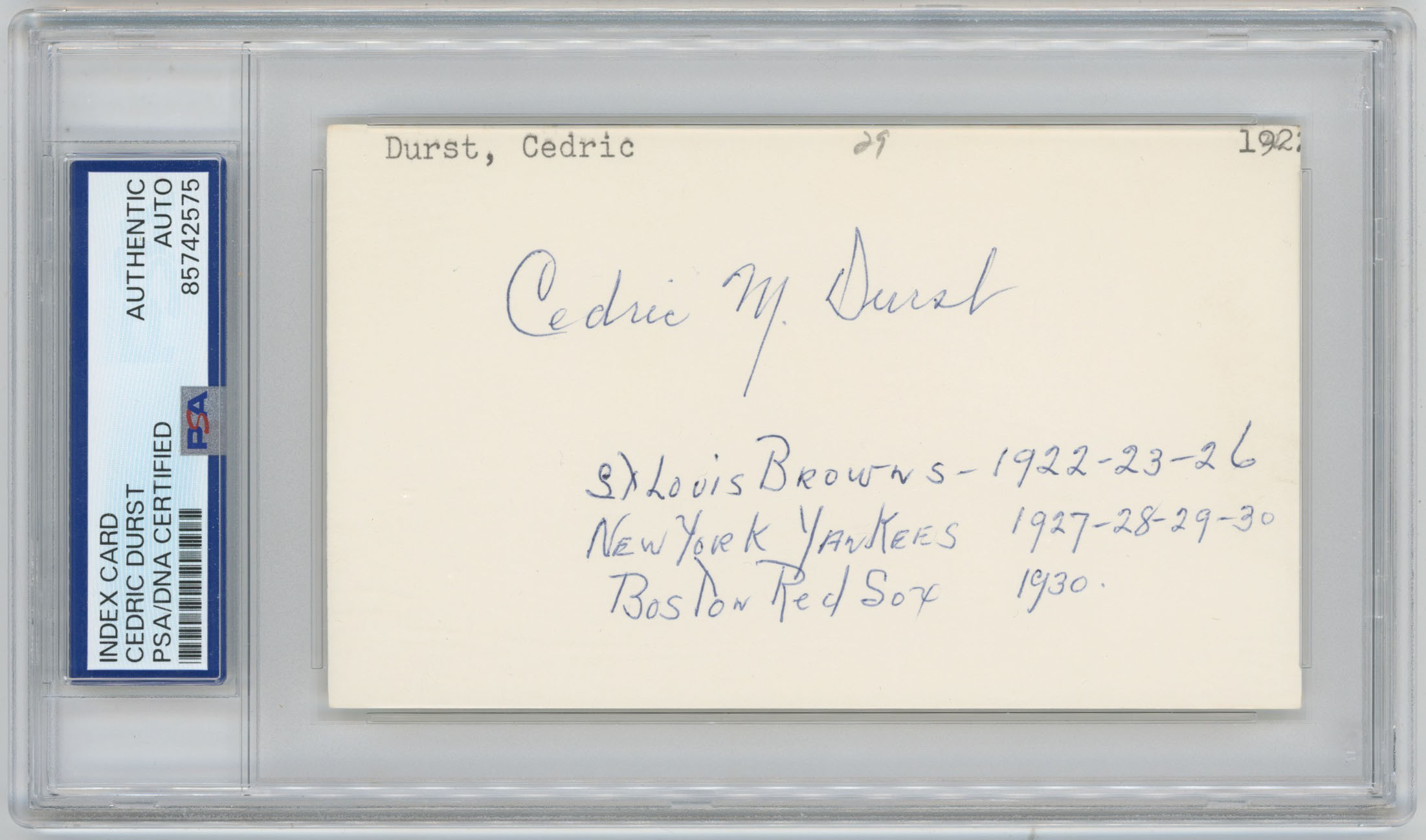 3 x 5 Durst, Cedric 9 (PSA slabbed)