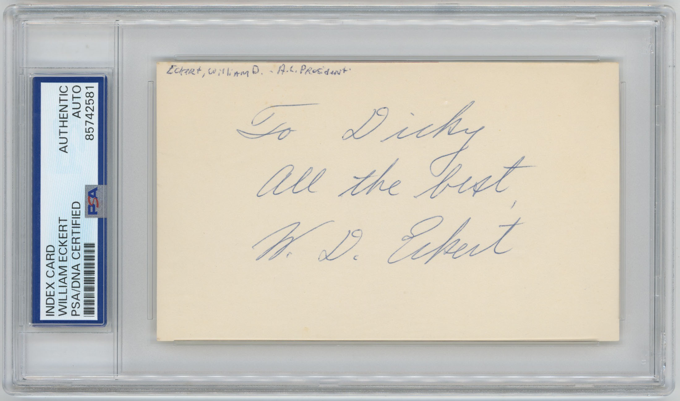  3 x 5  Eckert, William B. 9 (PSA slabbed) 