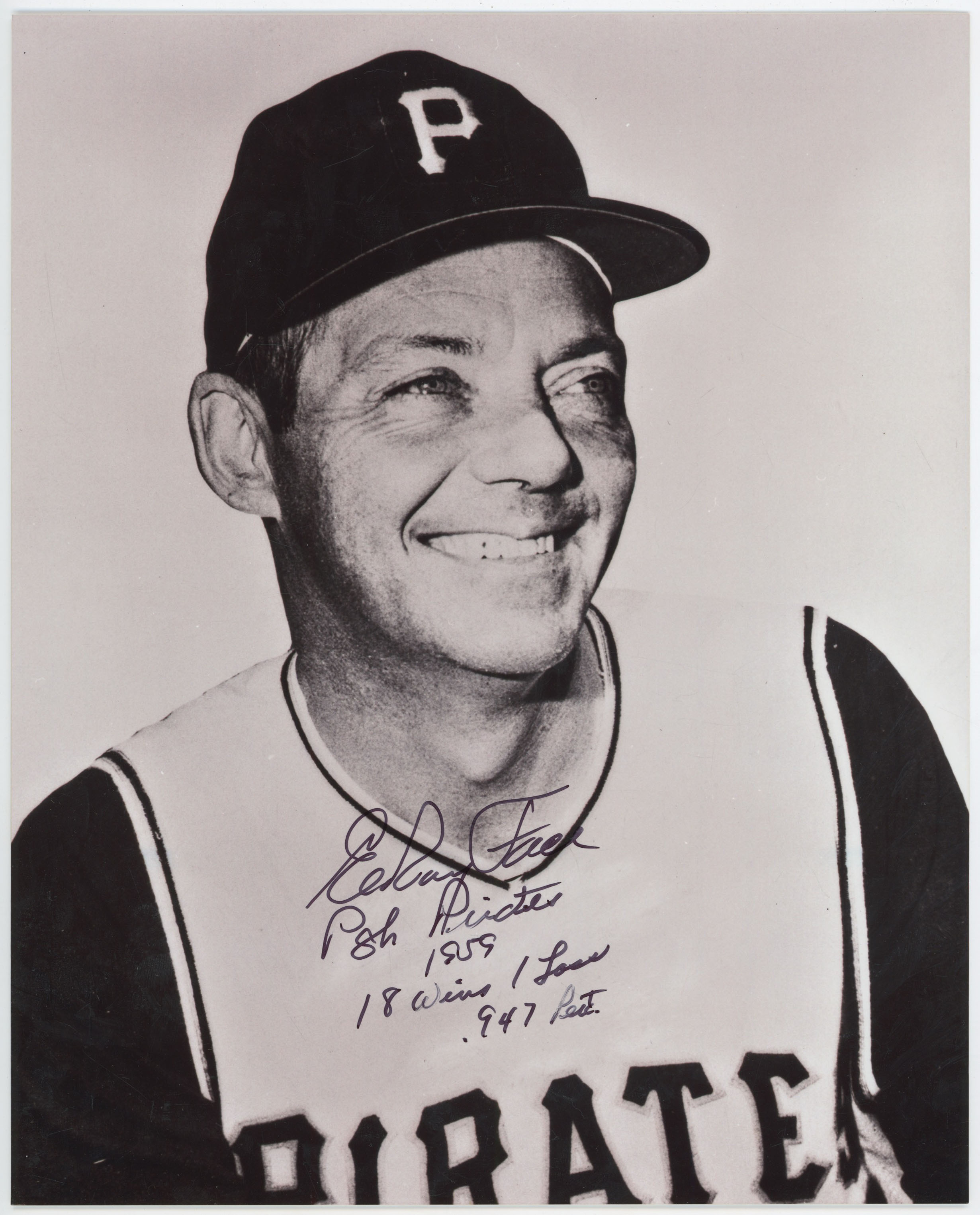  8 x 10  Face, Elroy (great inscription) 9.5 