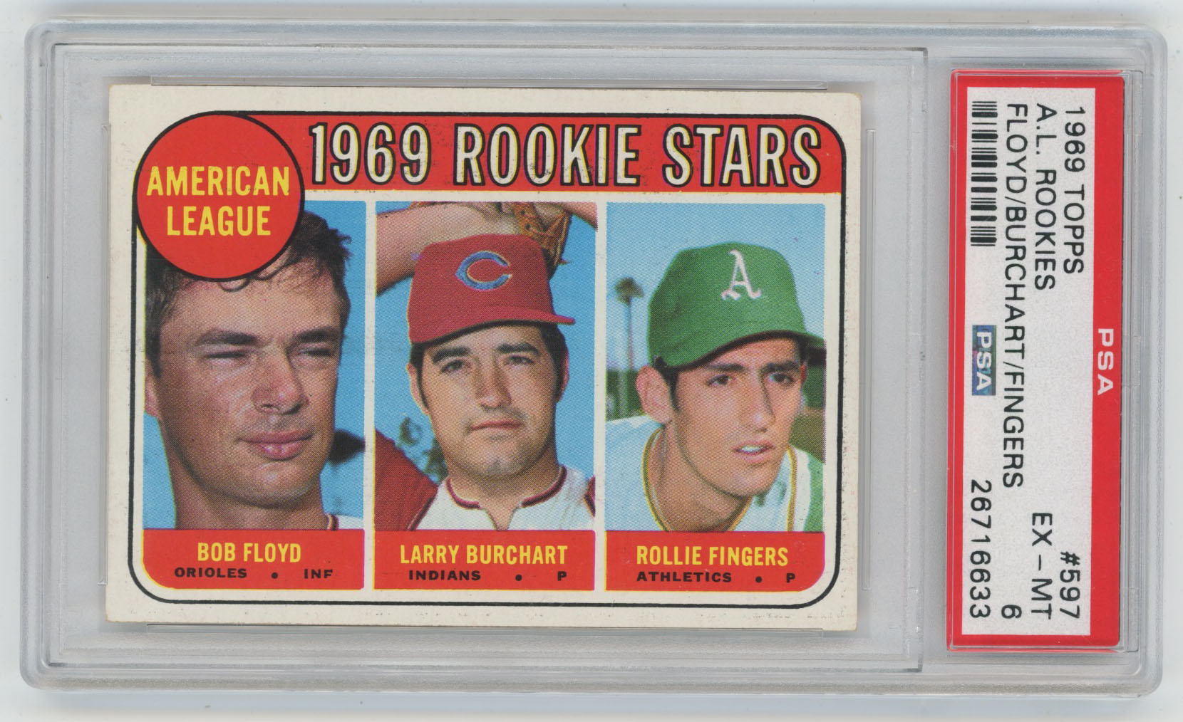 1969 Topps 597 Fingers RC PSA 6