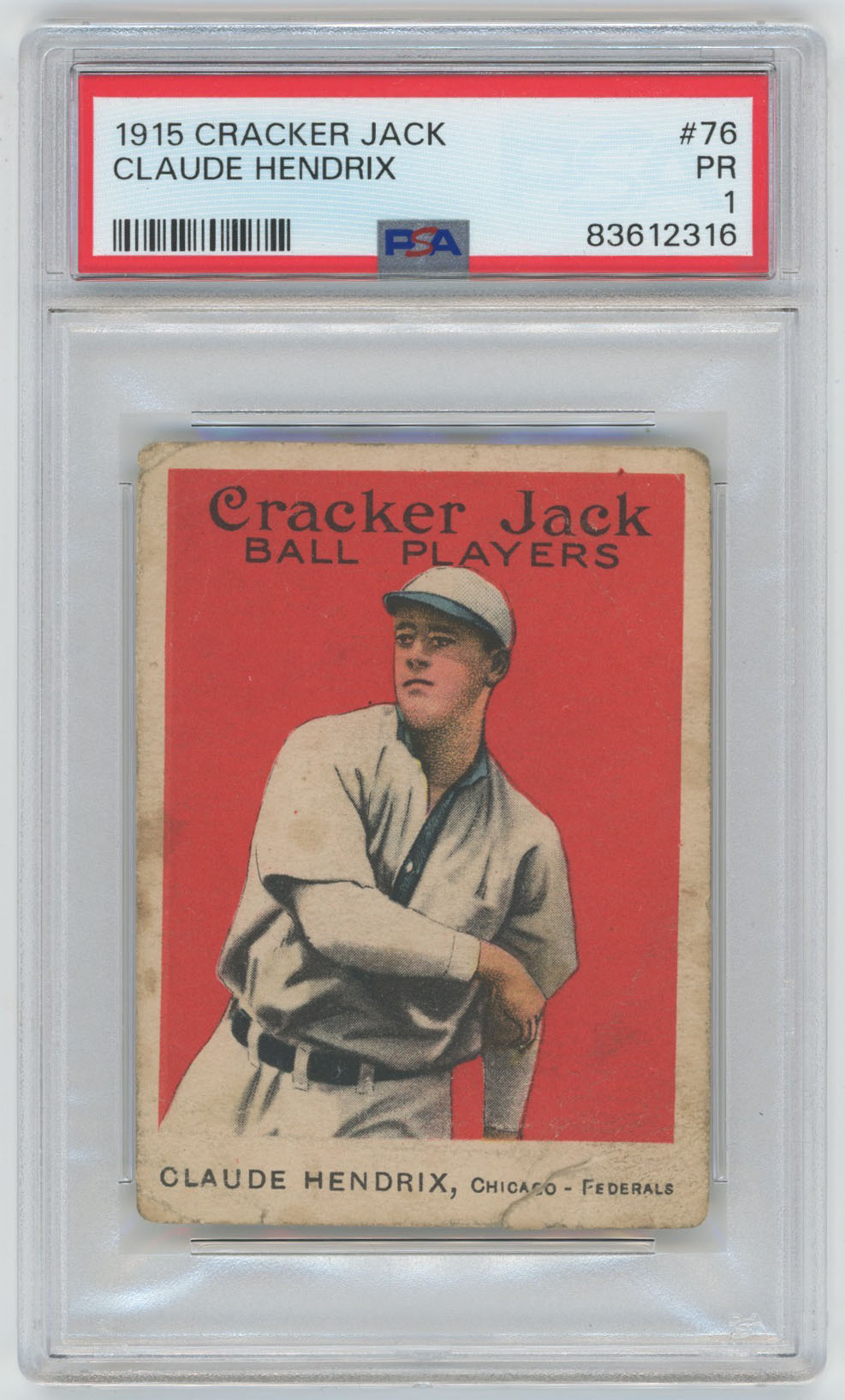 1915 Cracker Jack 76 Hendrix PSA 1