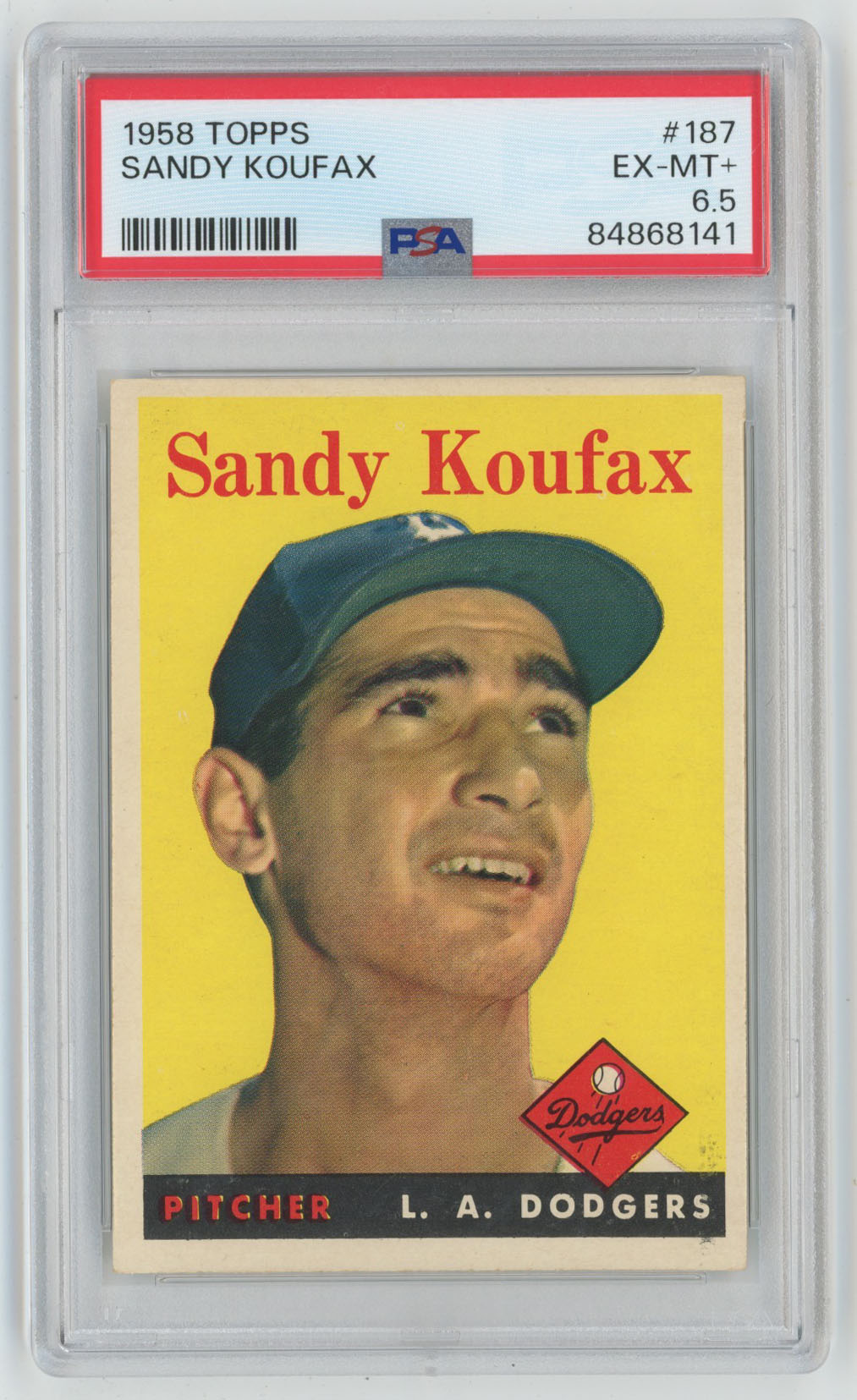 1958 Topps 187 Koufax PSA 6.5