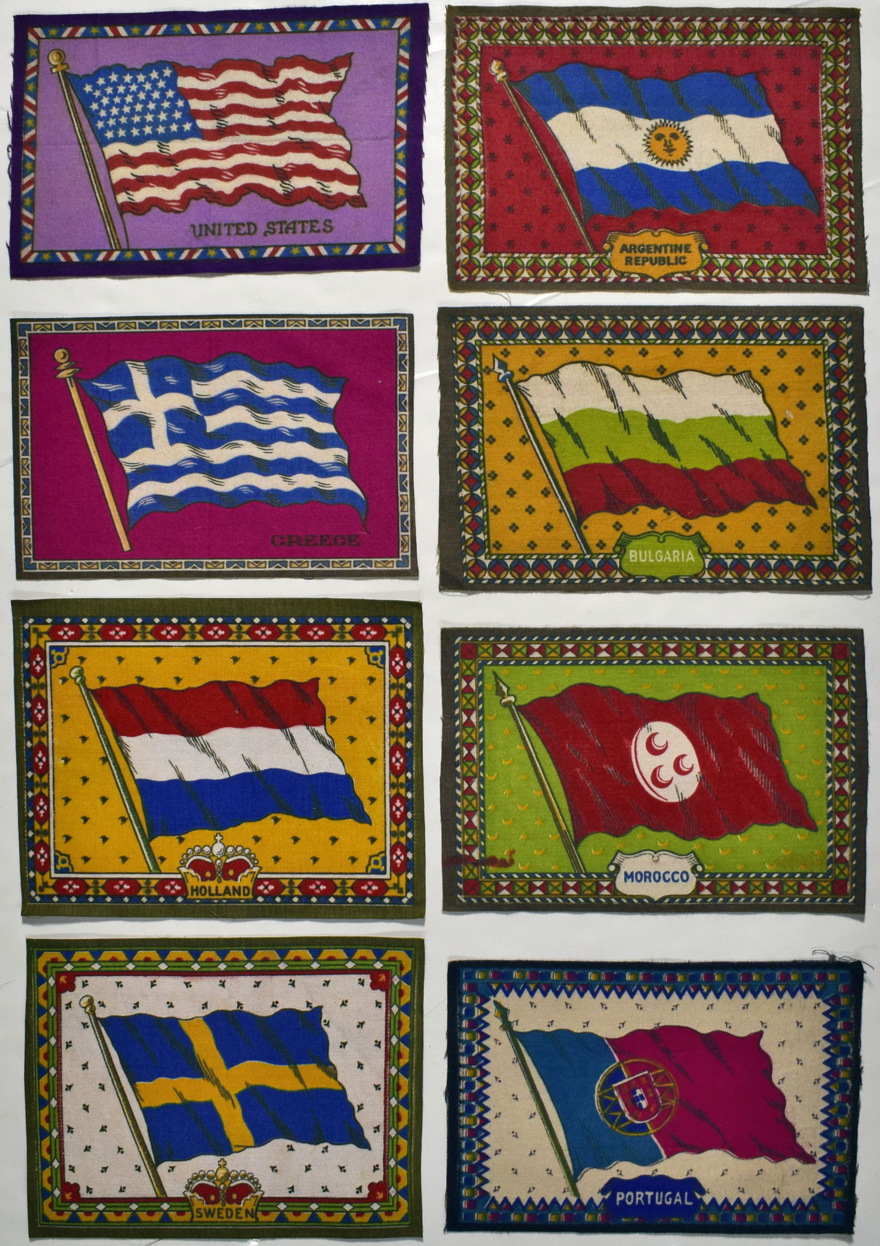 1912 B6 National Flags Lot of 108 assorted flags