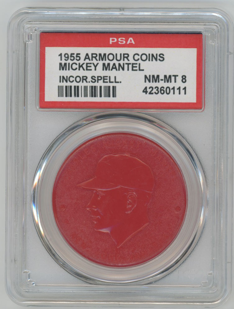 1955 Armour Coins  Mantle (error) PSA 8