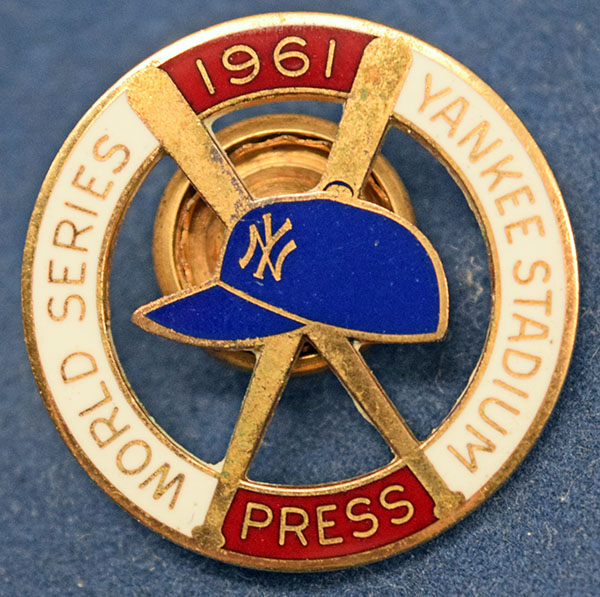 1961 Press Pin  New York Yankees World Series