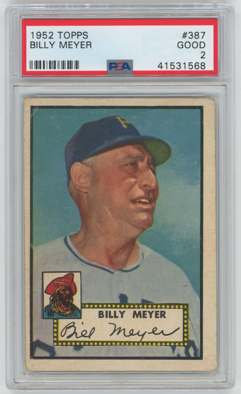 1952 Topps 387 Meyer PSA 2