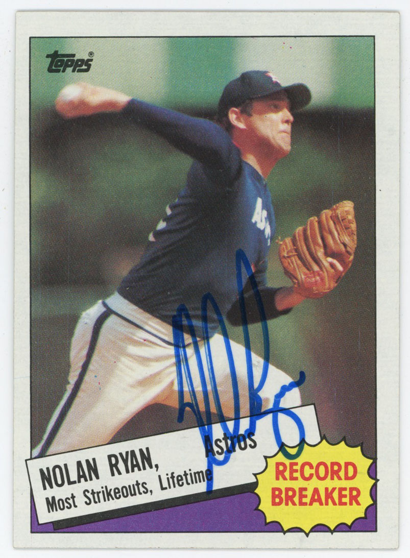 1985 Topps 7 Nolan Ryan RB Auto Card 9.5