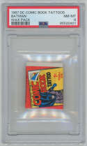 1967 DC Comic Book Tattoos  Batman Wax Pack PSA 8 