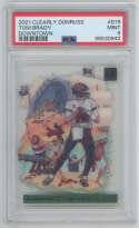 2021 Clearly Donruss Downtown 19 Tom Brady PSA 9 