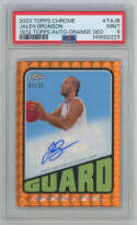 2023 Topps Chrome 1972 Auto Orange  Jalen Brunson PSA 9 