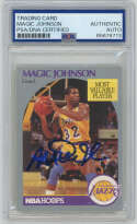 1991 Hoops 157 Magic Johnson Auto Card - PSA Slabbed  