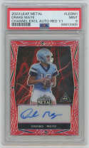 2023 Leaf Metal Channell Excel Auto Red 1/1/  Drake Maye (3/10) PSA 9 