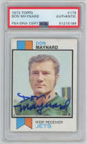 1973 Topps 175 Don Maynard Signed Card PSA Slabbed New   