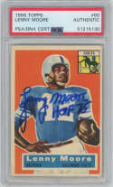1956 Topps 60 Lenny Moore Signed Rookie Card PSA Slabbed   