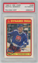 1990 O-Pee-Chee 468 Anatoli Semenov Signed Rookie Card OPC PSA   
