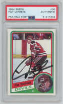 1984 Topps 90 Pat Verbeek Signed Rookie Card PSA RC   