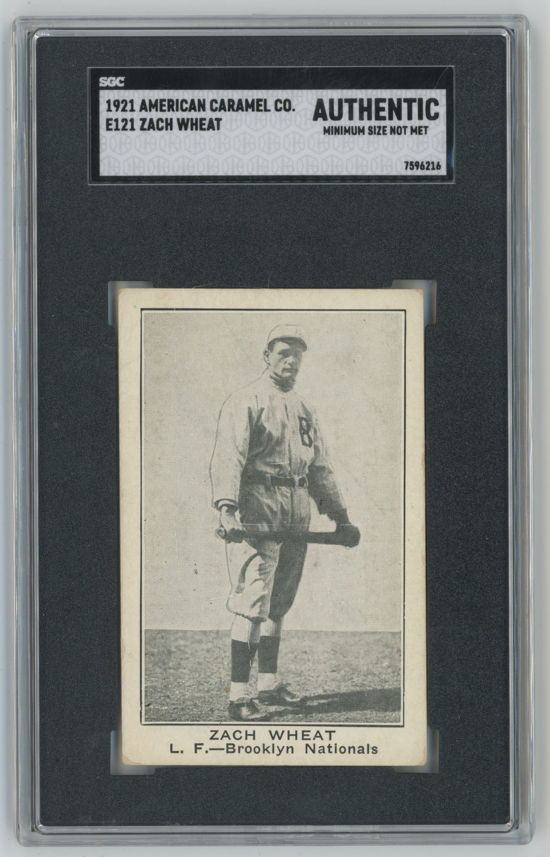 1921 E121 Series 80 116 Zach Wheat SGC A