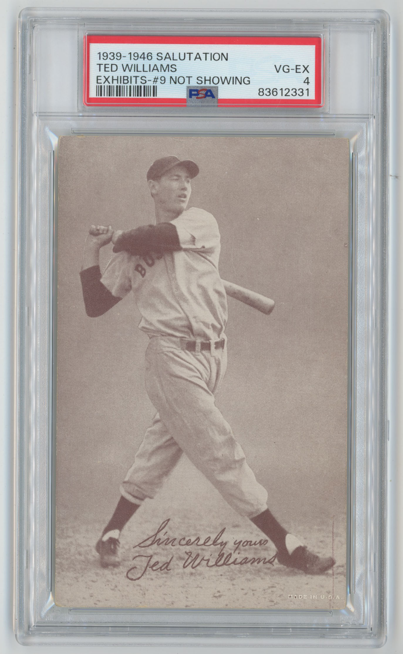 1939 Salutation Exhibit 67 Williams No #9 PSA 4