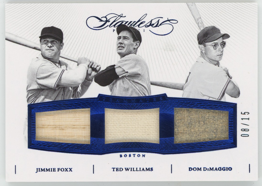 2016 Panini Flawless Legendary Trios  Williams/Foxx/DiMaggio Bat Card (8/15)  