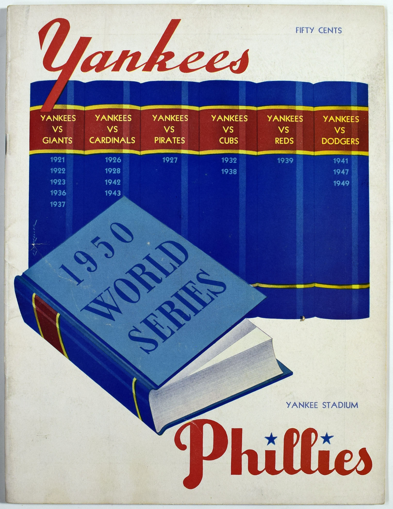 1950 World Series Program At Yankees VG+ unscored