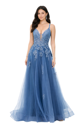 Juana Blue Dress - Alquiler de vestido para Matrimonio en Bogotá - Click2Dress - Vista 1