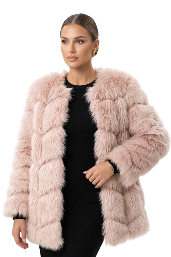 Abrigo en piel Ruby - Alquiler de vestido para Estolas en Bogotá - Click2Dress