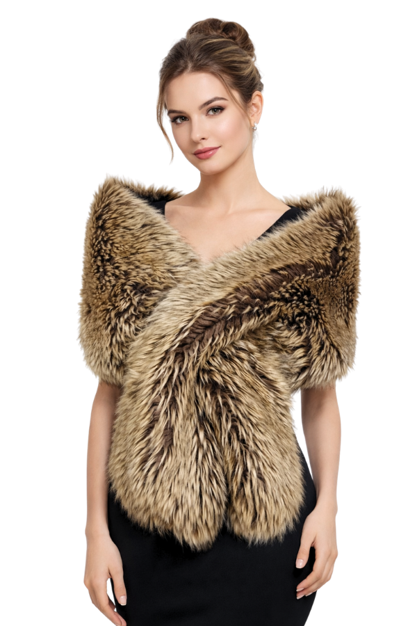 Piel Beige y marron - Alquiler de vestido para Estolas en Bogotá - Click2Dress