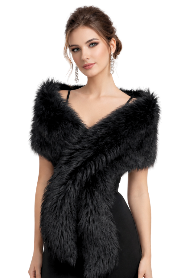 Piel negra anastasia - Alquiler de vestido para Estolas en Bogotá - Click2Dress