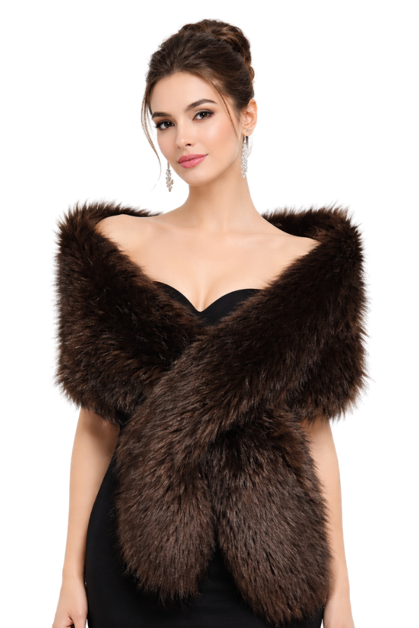  Piel cafe Ref Cobo - Alquiler de vestido para Estolas en Bogotá - Click2Dress