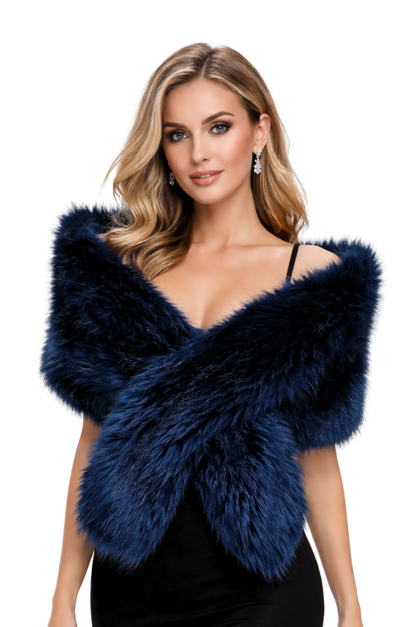  Piel azul  Ref Cobo - Alquiler de vestido para Estolas en Bogotá - Click2Dress