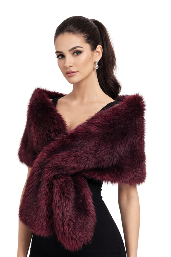 Piel vino tinto  Ref Cobo - Alquiler de vestido para Estolas en Bogotá - Click2Dress