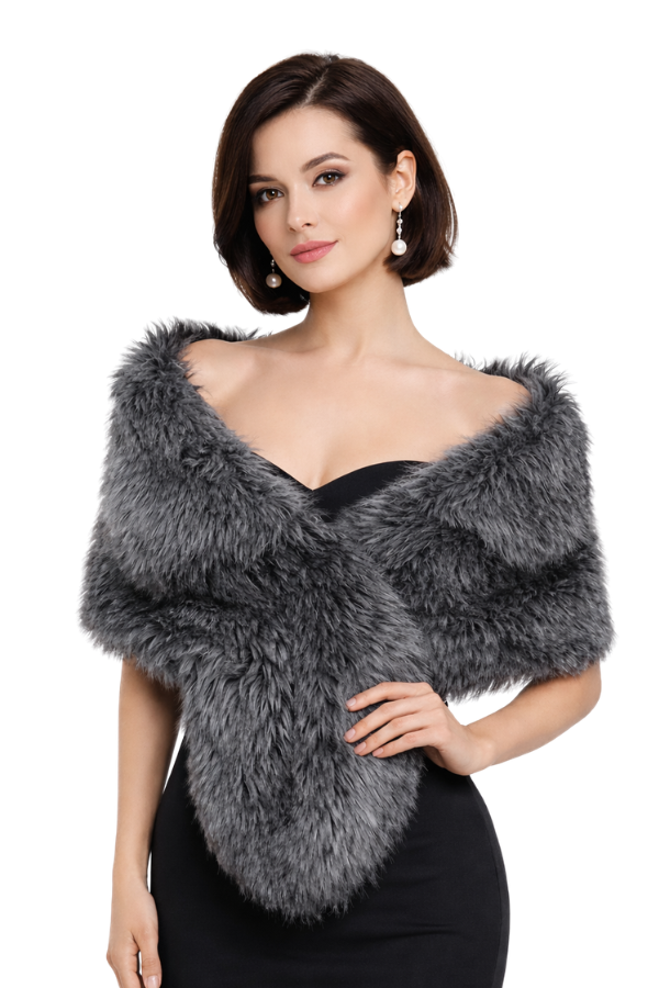  Piel gris plomo  Ref Cobo - Alquiler de vestido para Estolas en Bogotá - Click2Dress