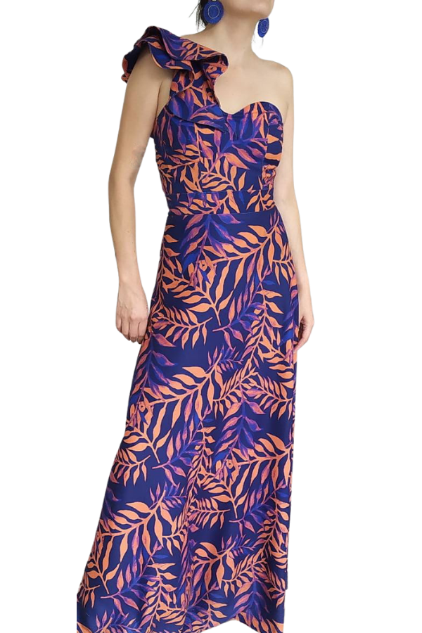 Vestido de fiesta estampado con boleros - Click2dress