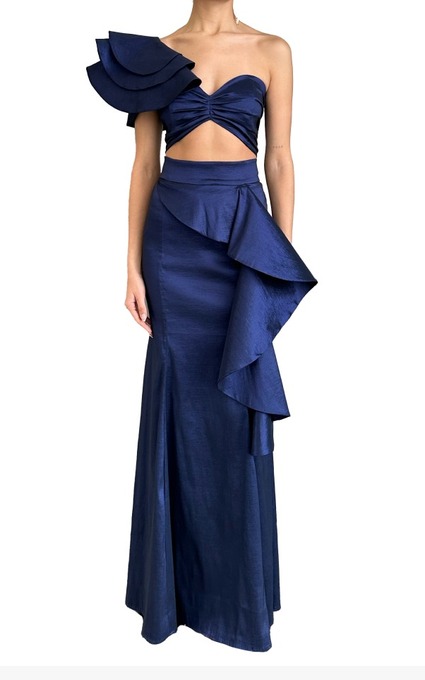 Muriel Blue Skirt - Vestido de diseñador para alquiler en Click2Dress