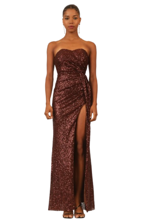 Pelican Brown Dress  - Alquiler de vestido para Prom en Bogotá - Click2Dress