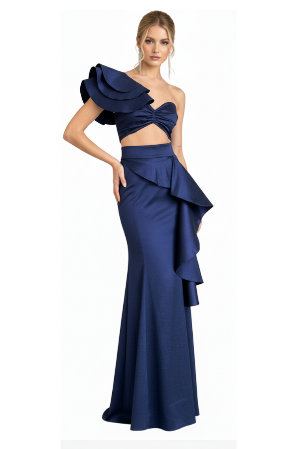 Muriel Blue Skirt - Alquiler de vestido para eventos en Bogotá - Click2Dress