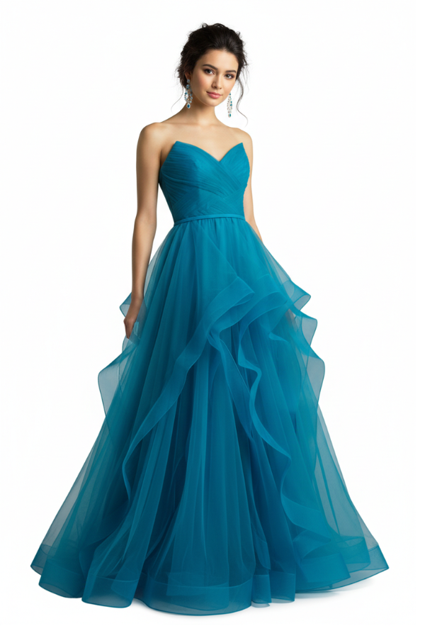 Harmonia Aqua Dress - Alquiler de vestido para Vestidos en Bogotá - Click2Dress