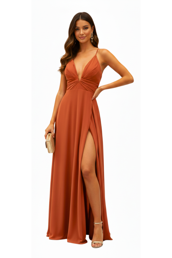 Paloma Terracota Dress  - Alquiler de vestido para eventos en Bogotá - Click2Dress