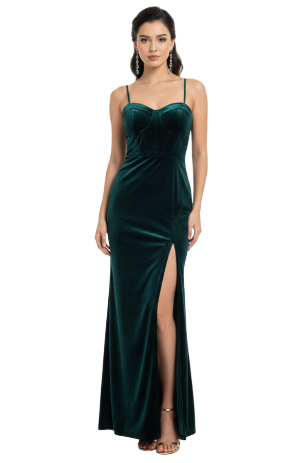 Fuenteventura Velvet Green  - Alquiler de vestido para Trending en Bogotá - Click2Dress