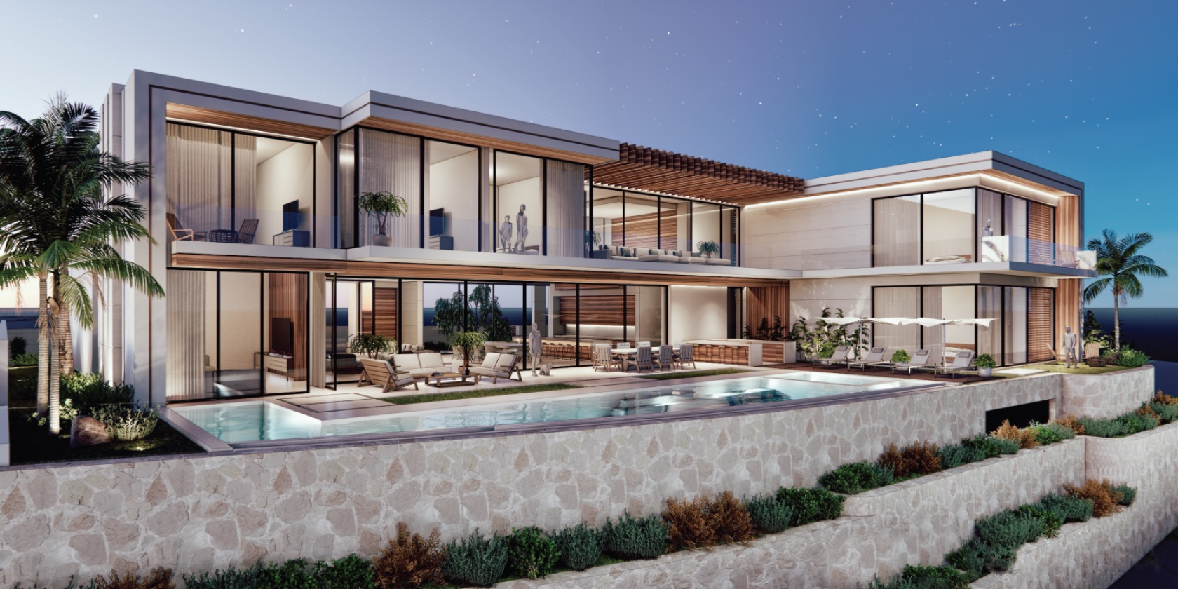 Chileno Point 106 is located in one of our coveted custom-home neighborhoods surrounded by the stunning topography of the Baja coastline. The future residence seamlessly blends natural colors with a contemporary 3-story design to create an open-air oasis for all seasons. Welcomed by the clean architectural lines, the residence is grounded in natural accents complemented by the many varieties of greenery and hints of tropical foliage throughout the landscape.

Chileno Point 106 is located in one of our coveted custom-home neighborhoods surrounded by the stunning topography of the Baja coastline. The future residence seamlessly blends natural colors with a contemporary 3-story design to create an open-air oasis for all seasons. Welcomed by the clean architectural lines, the residence is grounded in natural accents complemented by the many varieties of greenery and hints of tropical foliage throughout the landscape.

The uninterrupted lines of this property foster immaculate design and innovation throughout each floor to encompass a perfect balance of entertainment and relaxation living.
