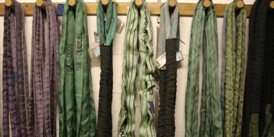 Rigging Photos of the span straps in the workshop