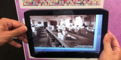 Close up of tablet & scanning marker