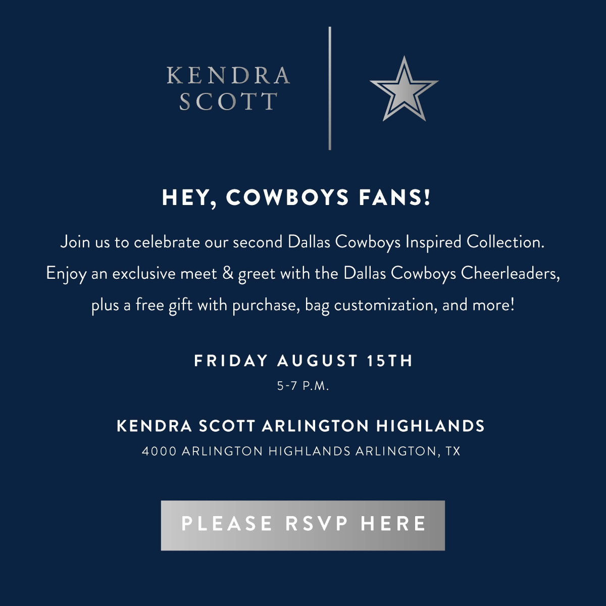 Kendra Scott x Dallas Cowboys Launch Party