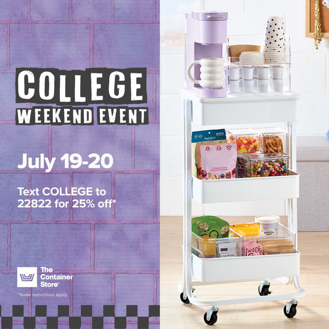 Sale fromThe Container Store: It’s College Weekend!