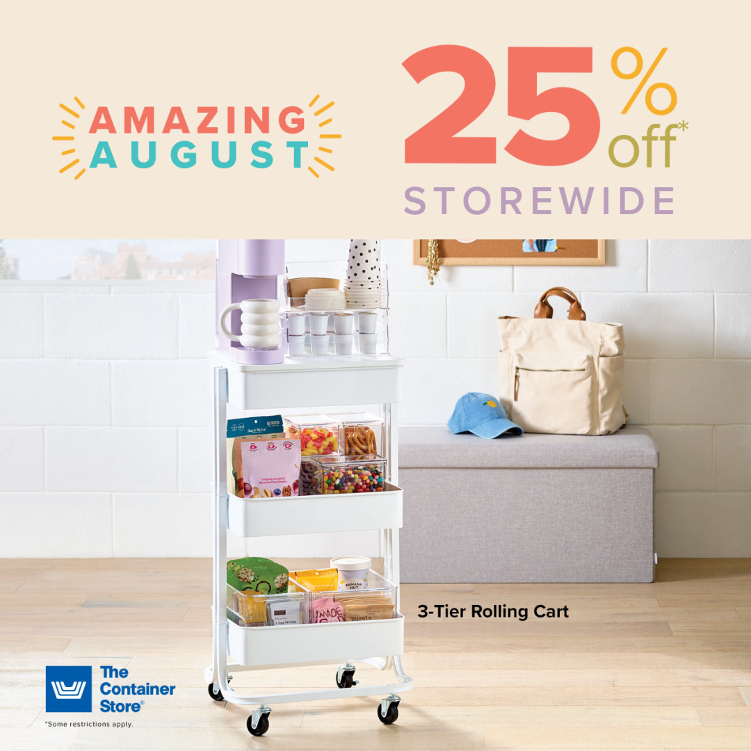 Sale fromThe Container Store: 3 Days – 25% Off Storewide!