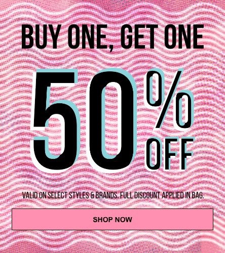 Buy One Get One 50% off on select items