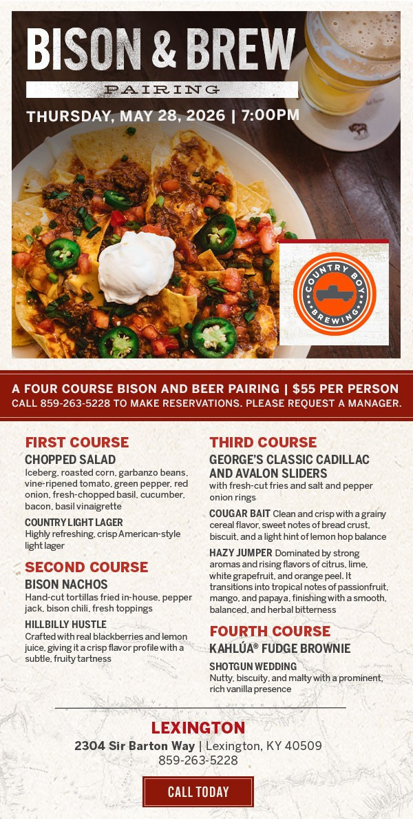 Sale fromTed's Montana Grill: Bison and Brews