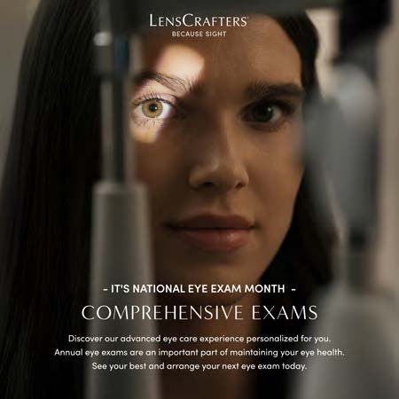 Sale fromLensCrafters: IT'S NATIONAL EYE EXAM MONTH
